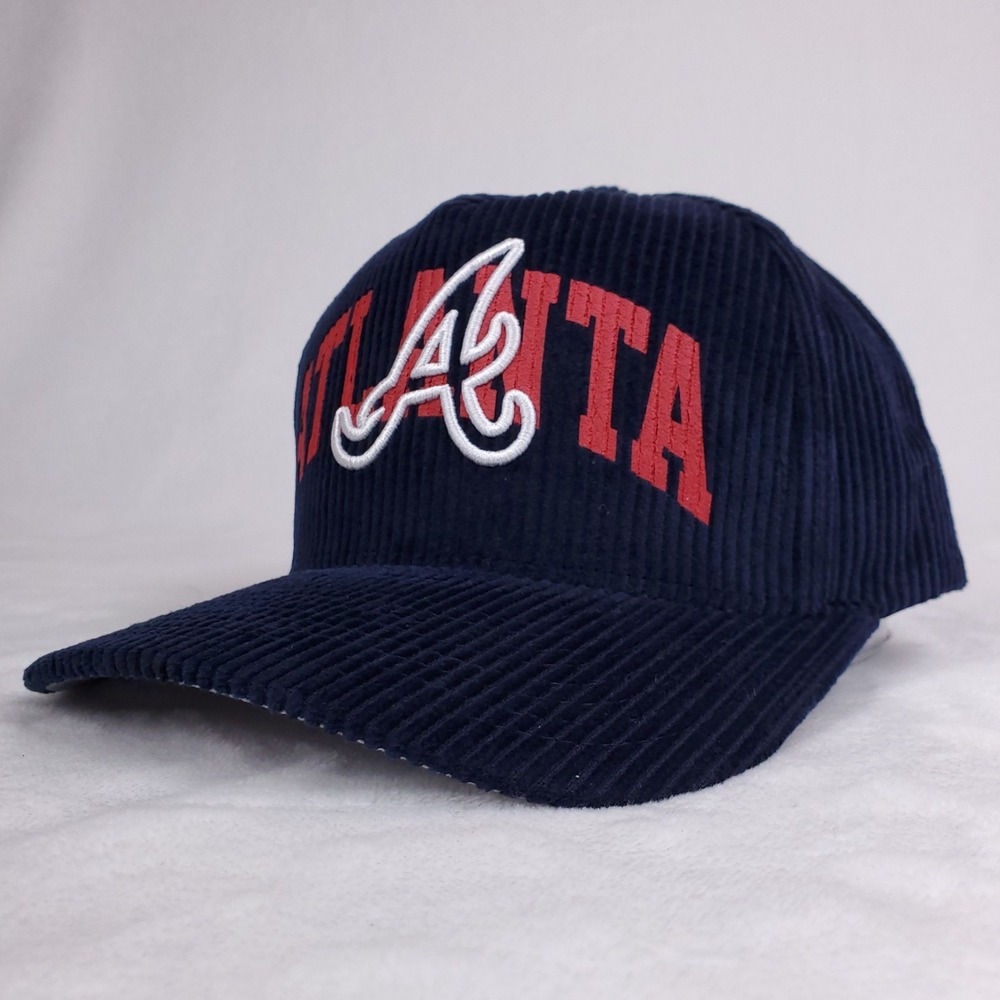 Atlanta Braves Mitchell & Ness MLB Pro Fit Snapback Hat Cap 3D Logo Navy NWT - Picture 7 of 8